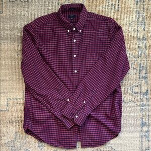 J. Crew Men's Plaid Flannel Shirt - Red  and Navy